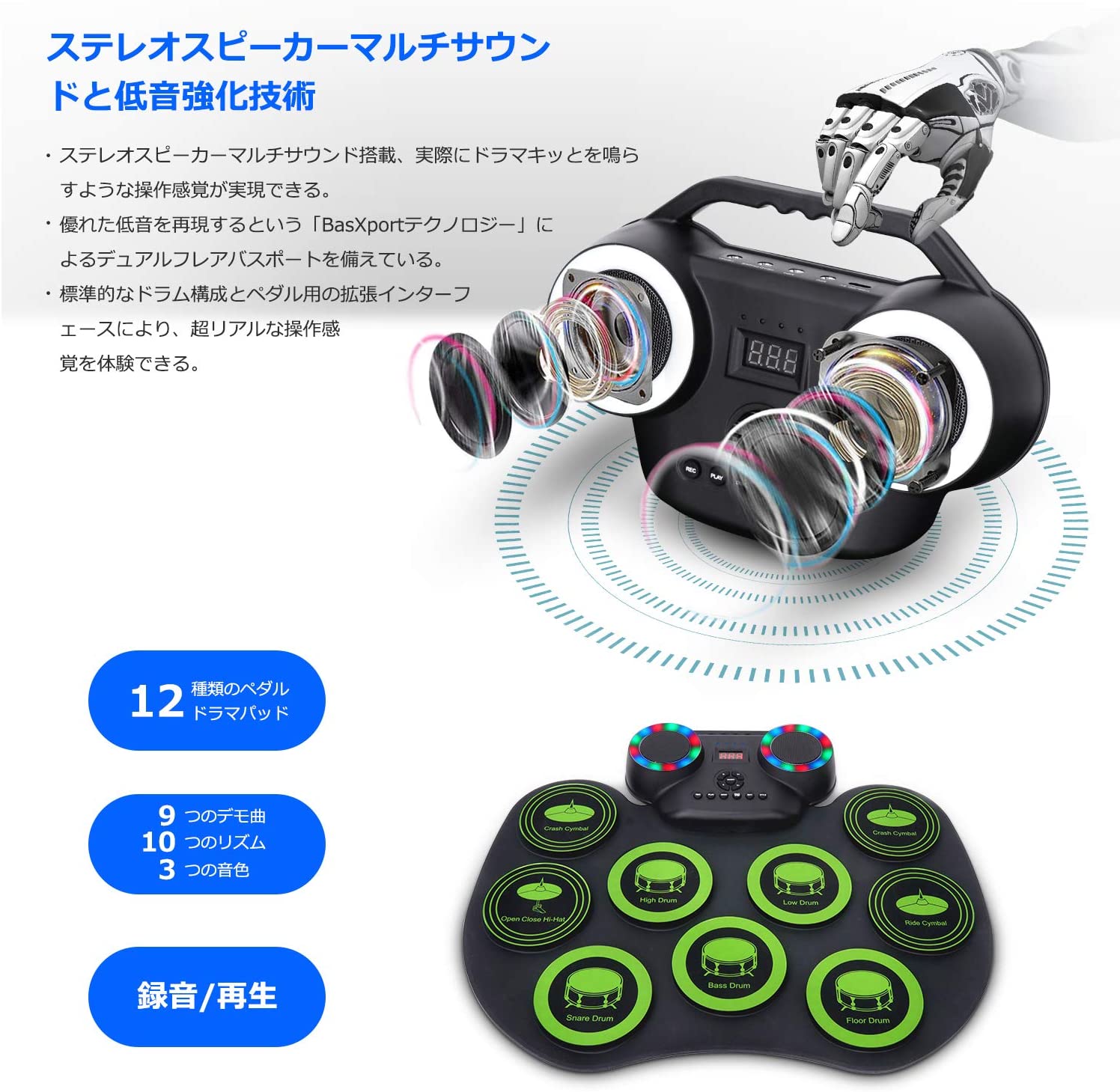 ��SS���ֺ���66��OFF/�Żҥɥ�� �ݡ����֥�ɥ�� LED�饤��10�ĥɥ��ѥå� 9�ǥ�� 10�ꥺ�� 3�ɥ�಻�� Bluetooth��ǽ�դ��ԡ�������¢ USB���ż� �����������ϲ�ǽ ����/�鿴��/����/�Ҷ�/������� �եåȥڥ��� �ɥ�ॹ�ƥ��å� Fverey