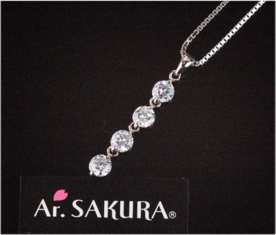 ペンダント レディース ネックレス Ar.SAKURA 1.32ct/CZ ベネチアスライド式ペンダント SV925/PT (AR-13) ジルコニア シルバー...
