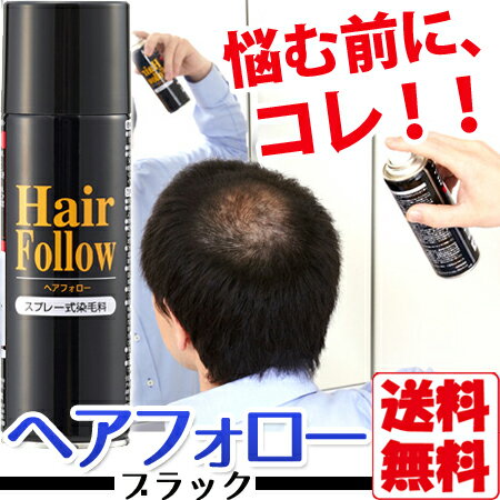 【送料無料】 ヒット商品 NEW ヘアフォロー ブラック 正規品(im-0128) 話題 増毛 薄毛 ヘア スプレー 染毛 細毛 薄毛 はげ 隠し 悩み 対策 男性 女性 髪の毛 ボリュームアップ スプレー アロエエキス センブリエキス 自然な仕上がり。【RCP】02P23Aug15