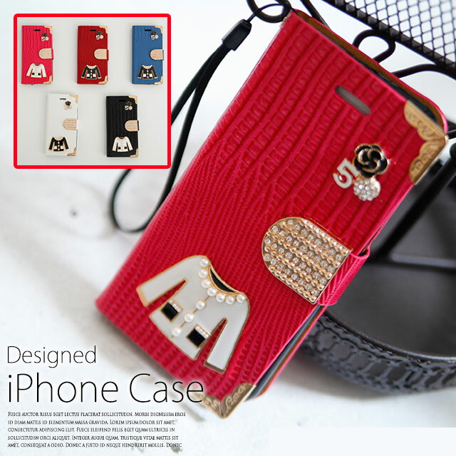 iPhone5 iPhone5S iPhone6 ケース スマホケース Lulu&berry クロコ型押し モチーフ デコ 手帳型 iPhone 5 6 ケース (ar-DHCPm) ハンドメイド おしゃれ かわいい 大人気デザインアイテム♪ 【メール便送料無料】 11omp