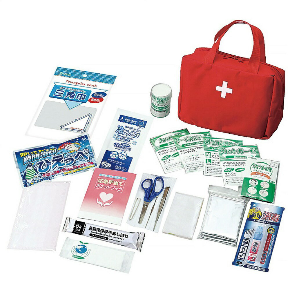 救急バッグ21点セット KB25-21 4313-059 防災グッズ 防災セット 非常用持ち出し袋 防災バッグ 避難セット 災害グッズ 防災 女性 救急セット ...