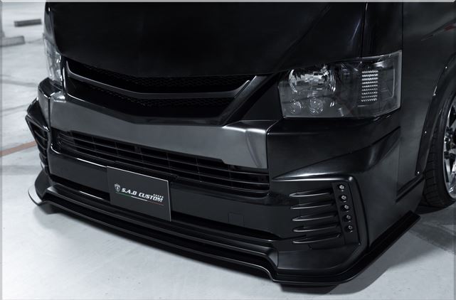 樂天商城 - SADカスタム(SAD-CUSTOM) New AGENTタイプ4 200系ハイエースワイドボディ フロントネオハーフスポイラー未塗装