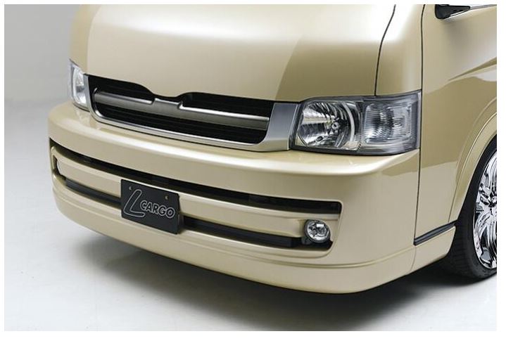 ボクシースタイル（BOXYSTYLE）　プレミアムフロントバンパースポイラー未塗装 【ワイド用】 200ハイエースワイドボディ1～2型