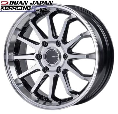 KBレーシングS-12 18インチ6.5J+38【225/50R18ホイールタイヤセット】200系ハイエースに最適〈タイヤ銘柄選べます〉舞杏/BUANJAPAN