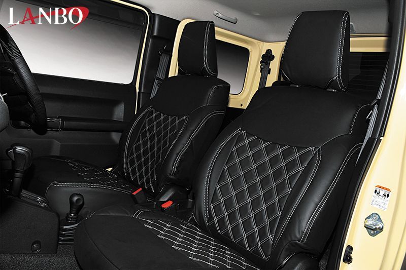 ジムニーJB64W・ジムニーシエラJB74W用 シートカバー【キルトデザインステッチ】フ...