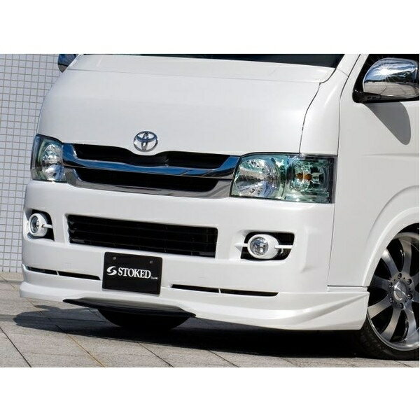 ギブソン（GIBSON）　フロントリップスポイラー（フィン有り・カーボン製）塗装済み　200系ハイエース..