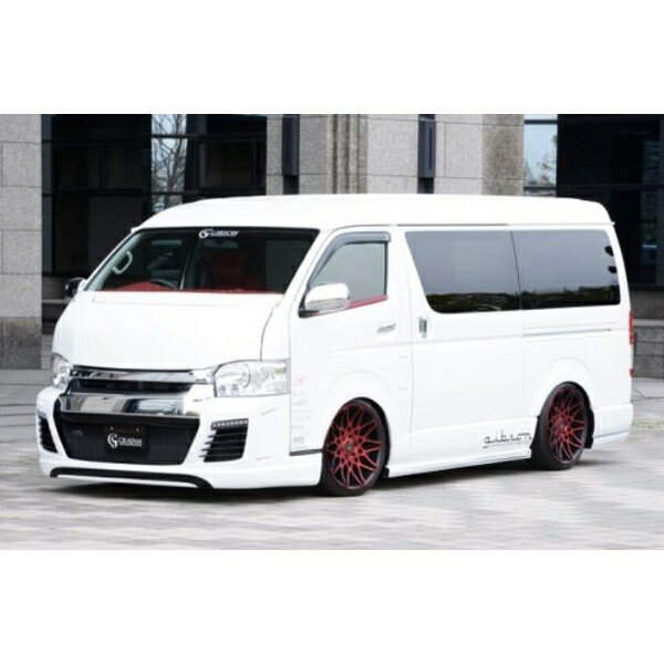 【4型～7型 200系ハイエースワイドボディ】グラファムデュオフロントバンパースポイラー塗装済み(ギブソン/GIBSON)