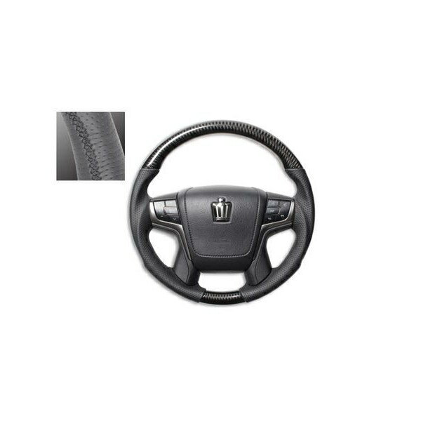 REAL（レアル）プレミアムシリーズ　本カーボン本牛革ブラックカーボンステアリング　210系クラウンアスリート/ロイヤル/マジェスタ