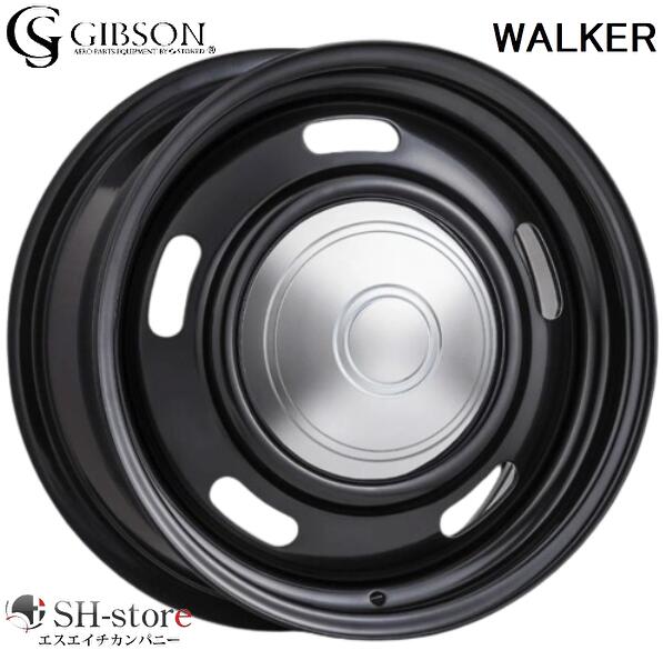 GIBSON ギブソン WALKER ウォーカー ブラック 16インチ 【厳選輸入215/65R16ホイールタイヤ4本セット】200系ハイエース NV350キャラバン〈タイヤメーカー選べます〉