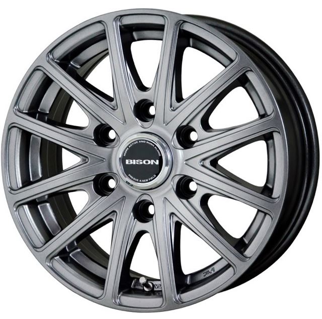 スタッドレス　BISON(バイソン) BN-01 ダークシルバー15インチ【厳選輸入195/80R15ホイールタイヤ4本セット】ハイエース・キャラバン〈タイヤ銘柄選べます〉