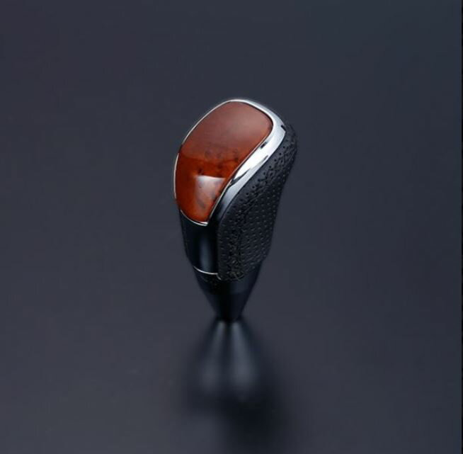 ハイグレードVタイプロング シフトノブ 200系ハイエース 【茶木目×ブラックユーロステッチ】STV110EBKL(フェガーリ)