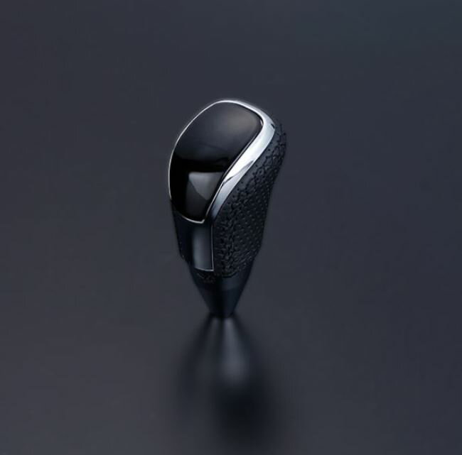 ハイグレードVタイプロング シフトノブ 200系ハイエース 【黒木目ゴールド×ブラックユーロステッチ】STV152EBKL(フェガーリ)