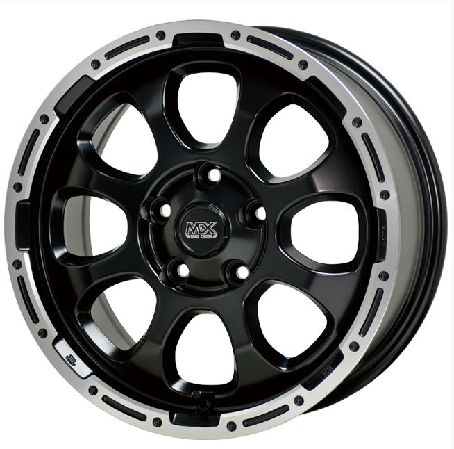 マッドクロス グレイス セミグロスブラック 15インチ【厳選輸入195/80R15ホイールタイヤ4本セット】 200系ハイエース・キャラバンに最適〈タイヤ選択自由〉