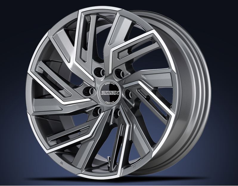 ESSEX(エセックス) EW ガンメタリックポリッシュ 19インチ 【厳選輸入225/40R19ホイールタイヤセット】 200系ハイエースに最適〈タイヤ銘柄選べます！〉