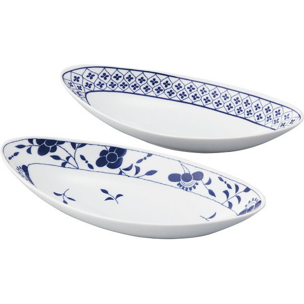 廻り花 カレーベーカー2柄組 T-2 送料無料 器 お皿 カレー皿 深皿 楕円 パスタ皿 おしゃれ シンプル 素敵 国産 日本 磁器 引っ越し 新居