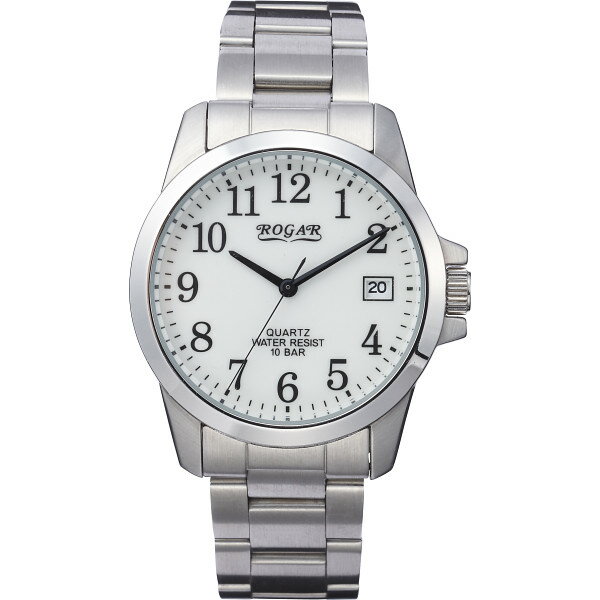 ロガール メンズ腕時計 ホワイト文字盤 RO-059M-RS