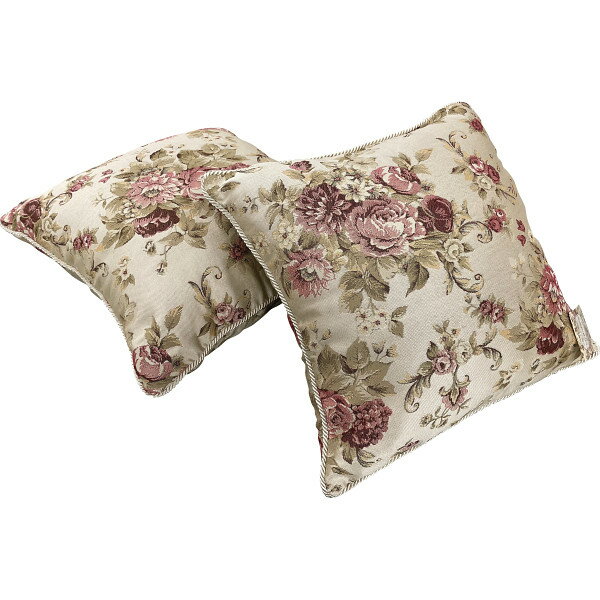 ジャガード織クッション(2個組) ベージュ オリビアベージュ2個組