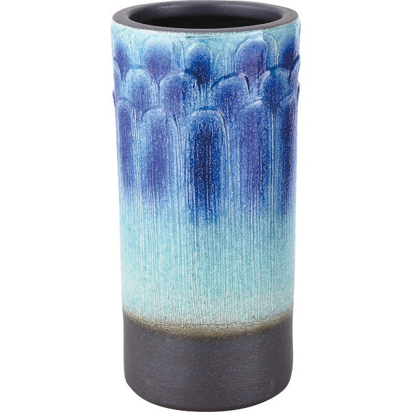 信楽焼 傘立 青ガラス 45-01