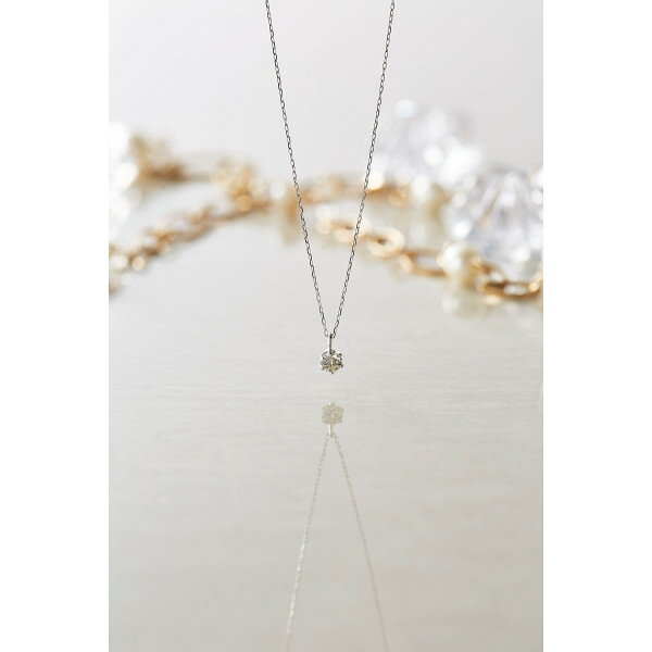 18金6本爪ダイヤモンドペンダント ホワイトゴールド DN-03