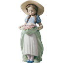 リヤドロ LLADRO たくさん摘めたよ! 送料無料 スペイン製 手作り フィギュリン 人形 オブジェ 置物 ヨーロッパ ブランド 花 微笑 美しい きれい 芸術的 インテリア雑貨 磁器 洋陶器 玄関 寝室 リビング 01006756 約13×11×24cm(3)