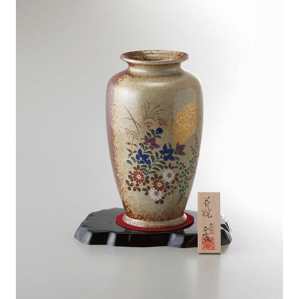美濃焼 8号壺花瓶 金月秋草 YJ15‐06 内祝い お返し 花瓶 ベース ギフト