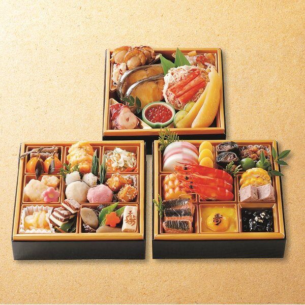おせち料理 2026 札幌市中央卸売市場発 北都膳 三段重 惣菜 おせちセット 和風おせちセット 3人前 4人前 35品 数の子 ほたて 伊達巻 いくら にしん...