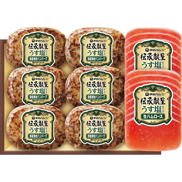 お歳暮 2025 伊藤ハム 伝承献呈 うす塩仕上げ鉄板焼きハンバーグ＆生ハムギフト SU-38 精肉 肉加工品 加工品 セット 詰め合わせ 冬 冬ギフト 歳暮 ギフト 贈り物 寒中見舞い