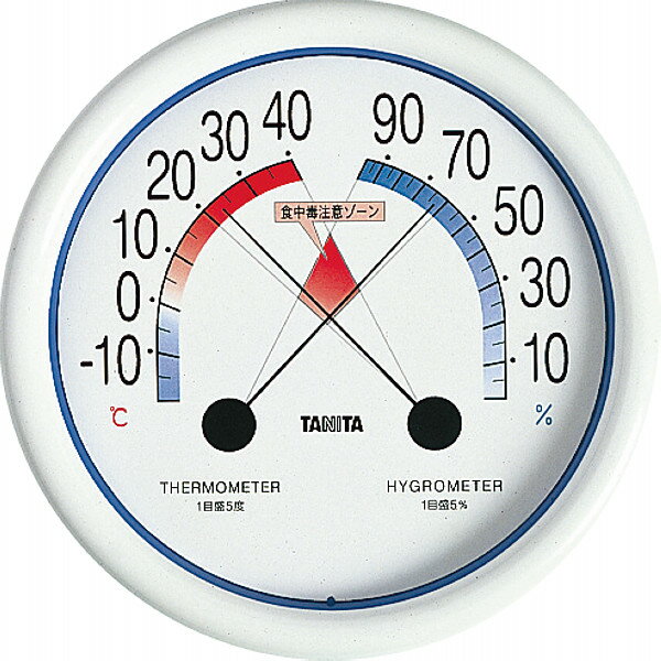タニタ 食中毒注意ゾーン付温湿度計 ホワイト 5488
