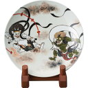清水焼 風神雷神図 (立付)飾り皿 KMG-187 送料無料
