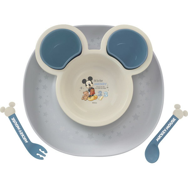 食べこぼしキャッチプレート ミッキー×青 306323 出産祝い 内祝い お返し 記念品 誕生日 退職祝い セット