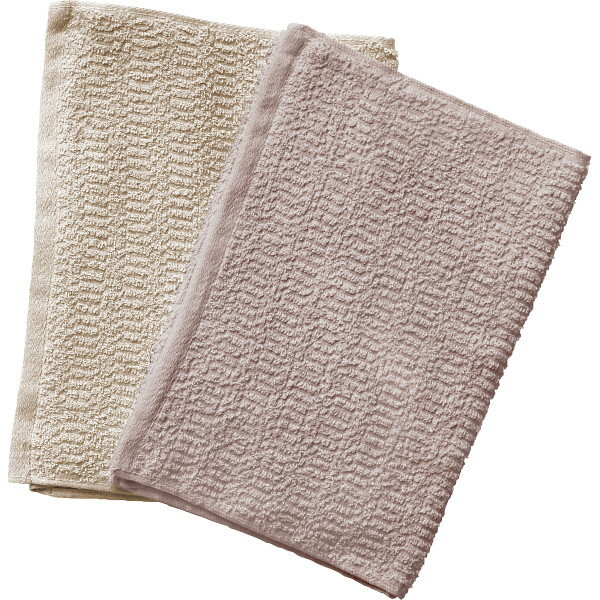 くらし想い オーガニックコットン スリムフェイスタオル2枚セット ベージュ＆ブラウン KRS80200F-BE お返し 内祝い 出産 結婚 挨拶 手土産 退職 祝い プレゼント 引越し 新築 御挨拶 粗品 快気祝い お見舞い返し 全快祝い 御礼 お礼