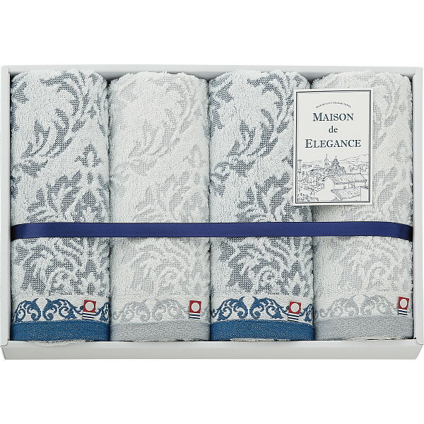 メゾンドエレガンス 今治フェイスタオル4枚セット MDE2640 お返し 内祝い 出産 結婚 挨拶 手土産 退職 祝い プレゼント 引越し 新築 御挨拶 粗品 快気祝い お見舞い返し 全快祝い 御礼 お礼 母の日 定年 異動 卒業 お祝い