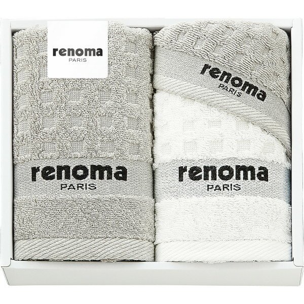 RENOMA - renoma フェイスタオル・タオルハンカチセット RE2630 お返し 内祝い 出産 結婚 挨拶 手土産 退職 祝い プレゼント 引越し 新築 御挨拶 粗品 快気祝い お見舞い返し 全快祝い 御礼 お礼 母の日 定年 異動 卒業 お祝い