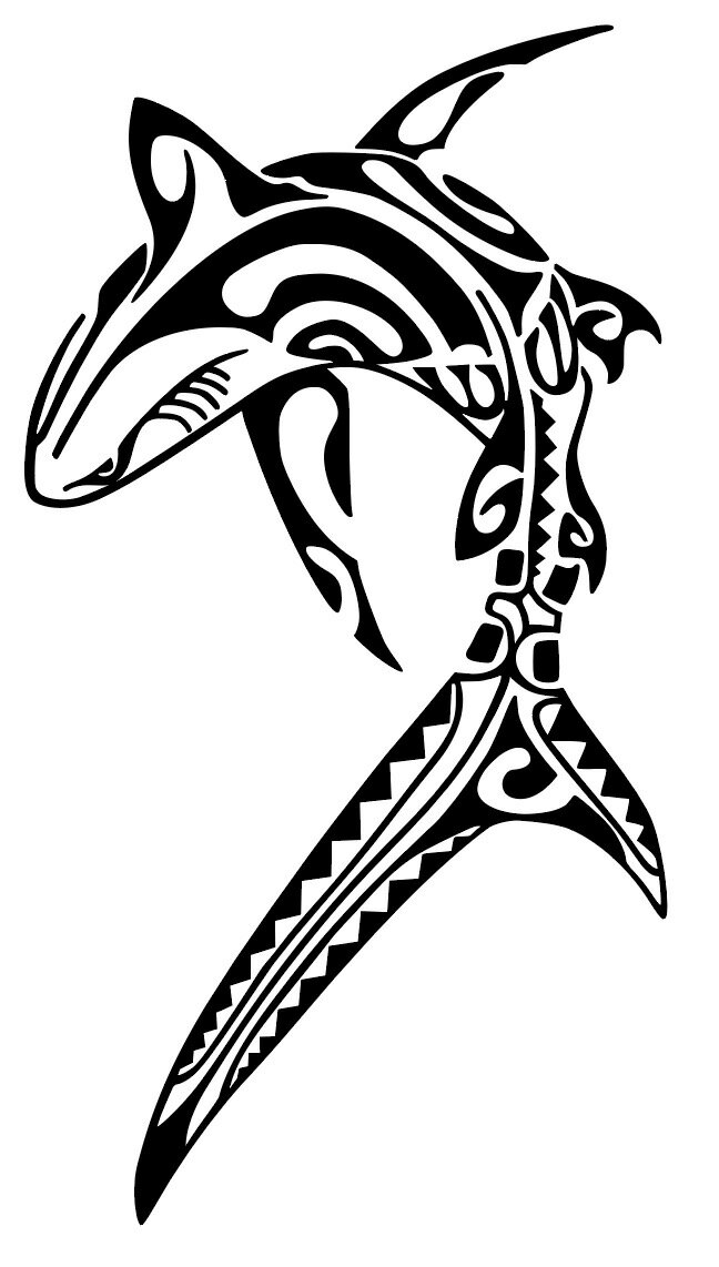 シャーク Type01 ステッカー 車 かっこいい おしゃれ バイク ヘルメット タンク シール　タトゥー