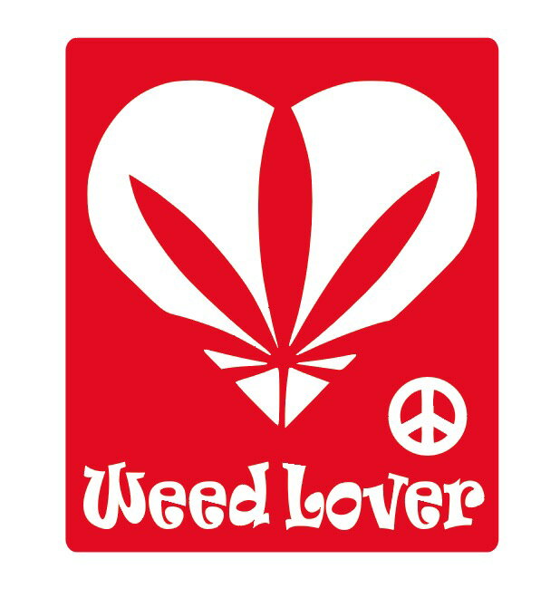 Rakuten - Weed Lover ステッカー 車 かっこいい おしゃれ バイク ヘルメット タンク シール　タトゥー