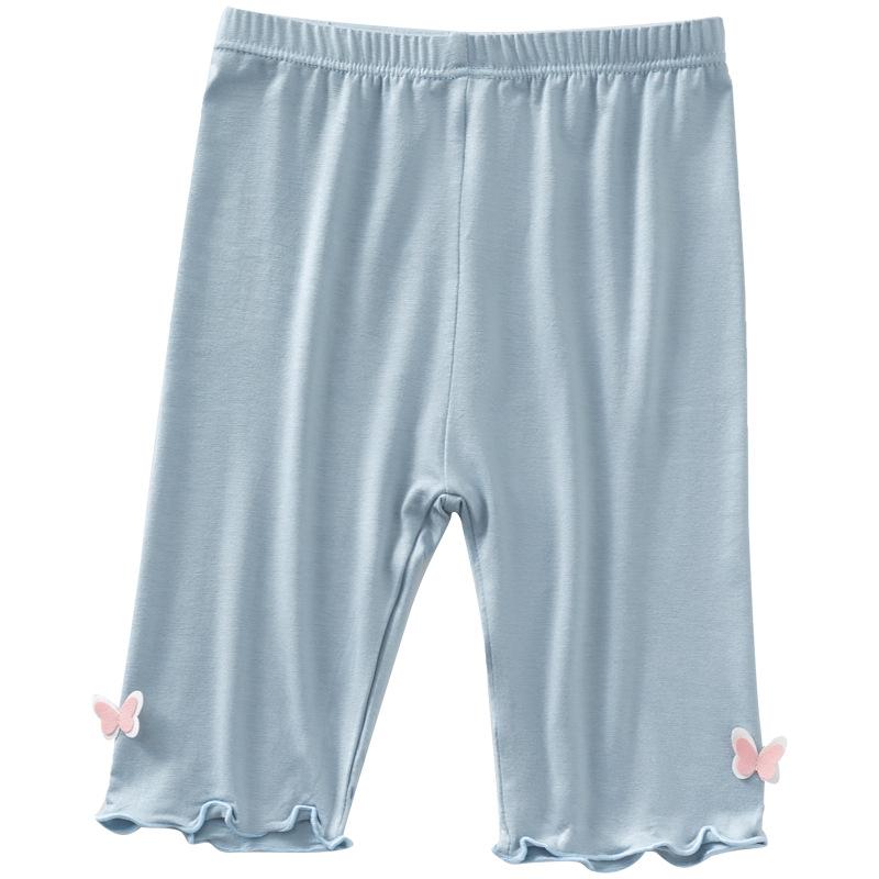Rakuten - キッズ用5分丈レギンス スパッツ 女の子 モダール 薄手 ショートパンツ ガールズ 子供服 接触冷感 無地 かわいい グレー ホワイト ピンク ブラック ブルー