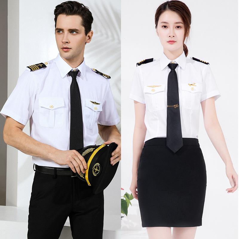 シャツ メンズ 男性用 航空 長袖 半袖 制服風 トップス 普段使い カジュアル フォーマル 綿 春夏秋冬