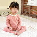 子供用 厚手 長袖パジャマ 上下セット 暖か インナー 秋冬 部屋着 ルームウェア かわいい 水玉 ドット柄 キッズ ベビー 90 100 110 120 13...