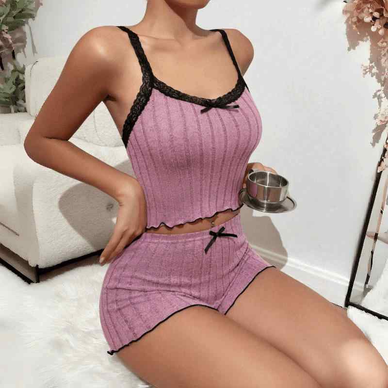 パジャマ レディース 女性用 セットアップ 部屋着 寝間着 半袖短パン レース 伸縮性 通気性 吸湿速乾 ..