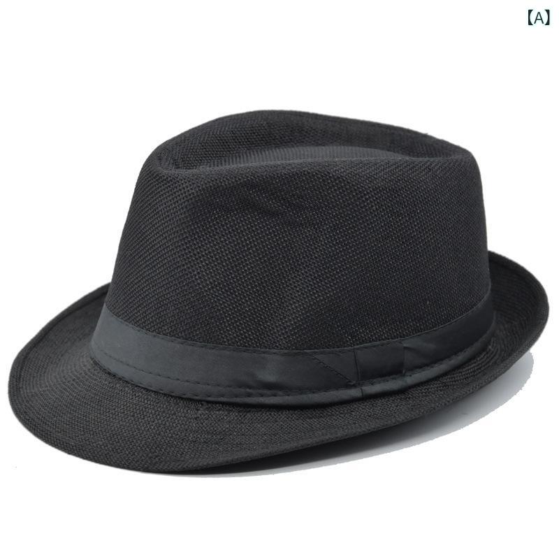 Hats - 帽子 メンズ レディース 麻 爵士 英倫 小礼帽 礼帽 鐘形 短檐 透気 防晒 遮陽 夏 オールシーズン 黒 紺 茶 ベージュ 黄 ワインレッド グレー シルバー ホワイト 56-58cm サイズ