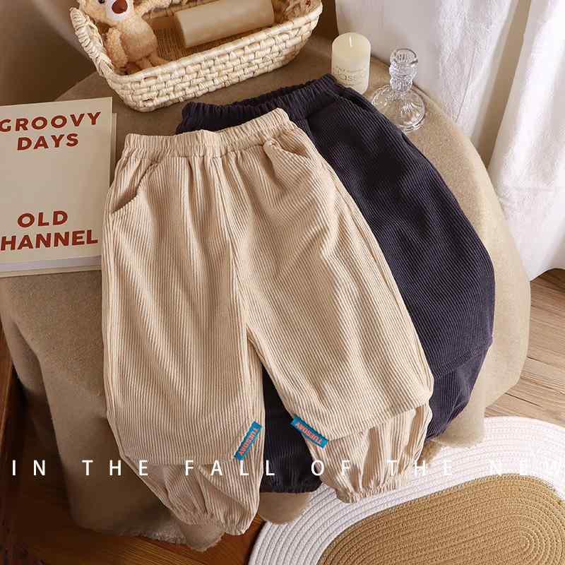 子供服 パンツ キッズ 秋冬 裏起毛 あったか コーデュロイ パンツ ゆったり 9分丈 ウエストゴム ボーイズ ガールズ 100 110 120 130 140 黒 茶色