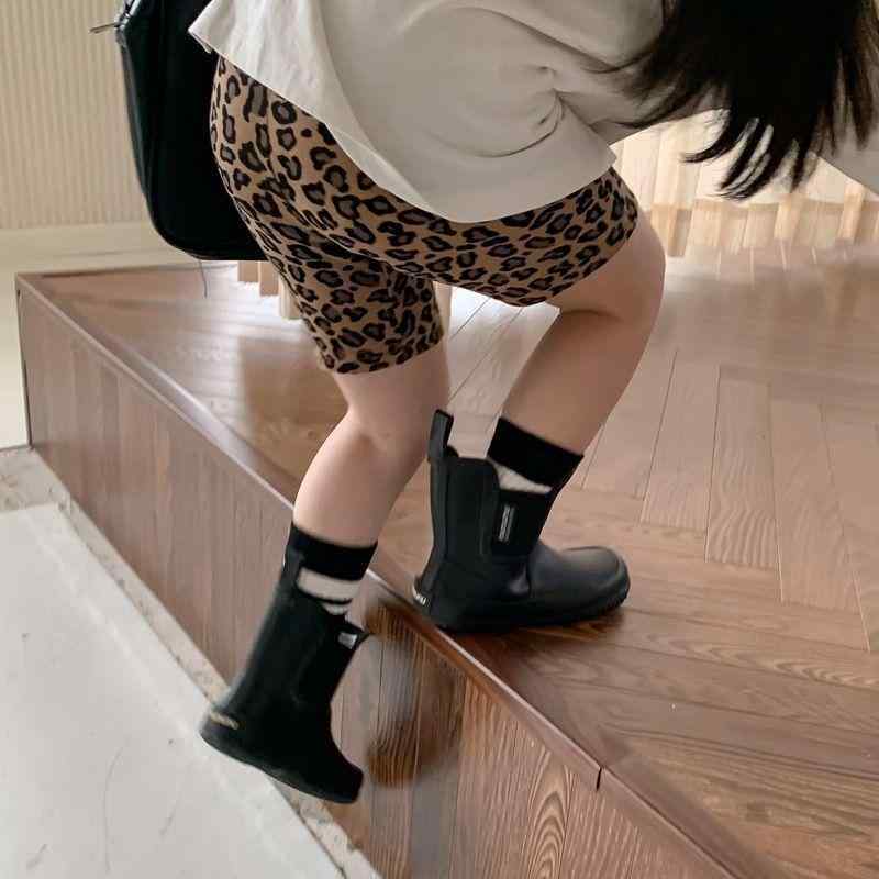 子供用パンツ ガールズ ヒョウ柄 ショートパンツ レギンス スパッツ 伸縮性 中小子供服 春夏 ポリエステル混紡生地 カジュアル 普段着
