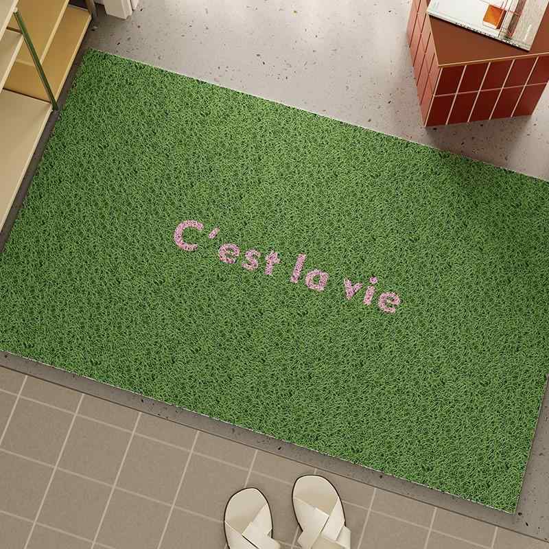 玄関マット フロアマット 純色 マカロンカラー 耐摩耗性 PVC 泥落としマット バスマット ドアマット