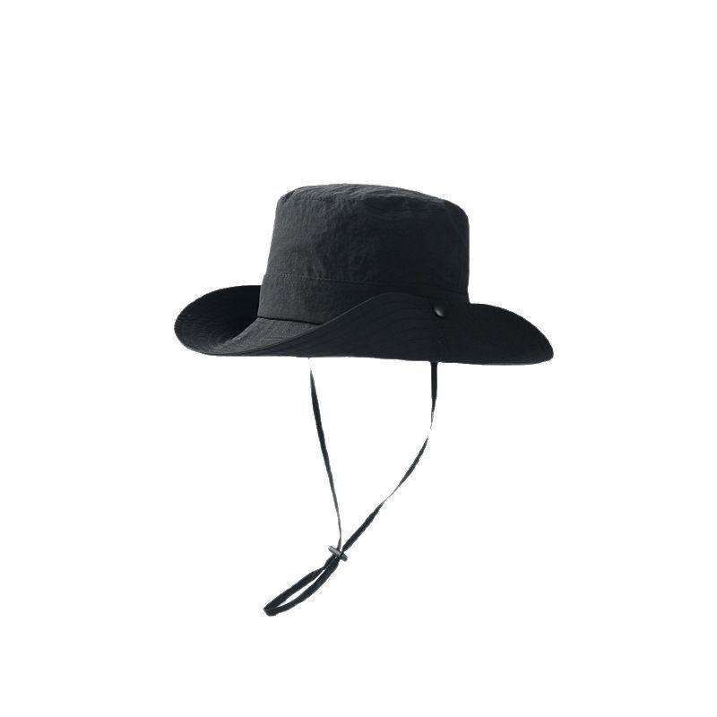 Hat - 漁夫帽 登山帽 防晒帽 遮阳帽 透気 防水 防風 大帽檐 キャンプ ハイキング 釣り 屋外 帽子 成人 子供 メンズ レディース ポリエステル フィバー 春夏秋 カラキ 黒 グレー 米 軍緑 ハット ビーチ トレッキング アウトドア 帽子 ユニセックス