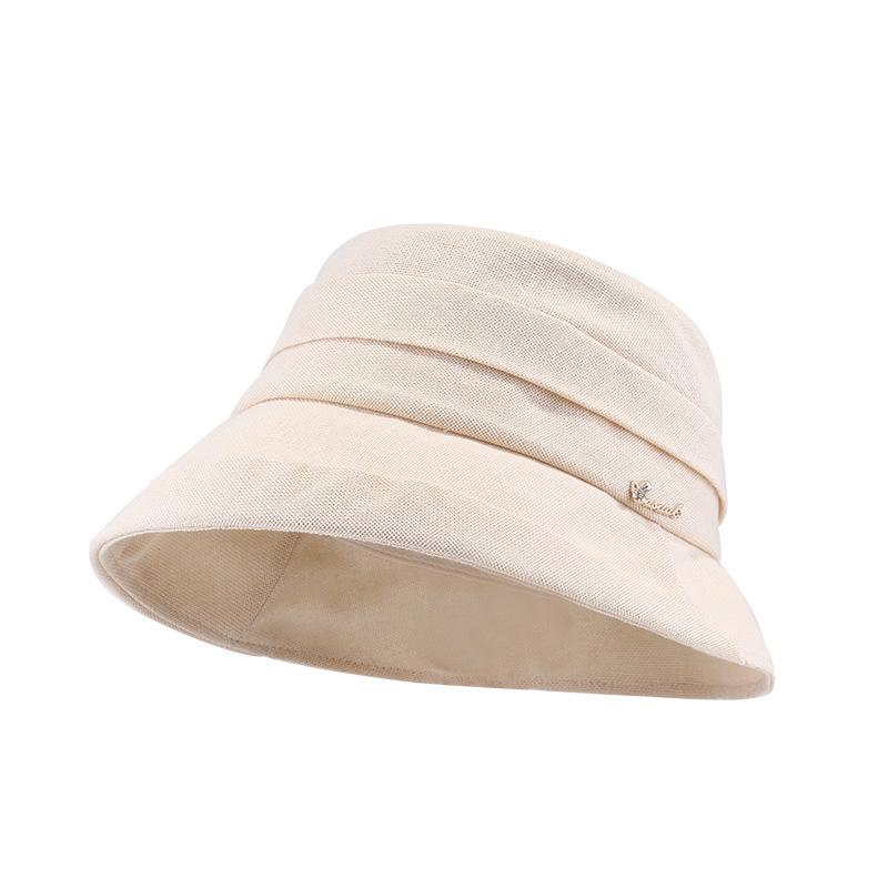 Hats - 帽子 レディース 夏 キャップ 折りたたみ つば広 フィッシングハット 防紫外線 日よけ 透気性 黒 ベージュ ポリエステル シンプル 百搭 優雅 休日 ファッション OL 通勤 軽量