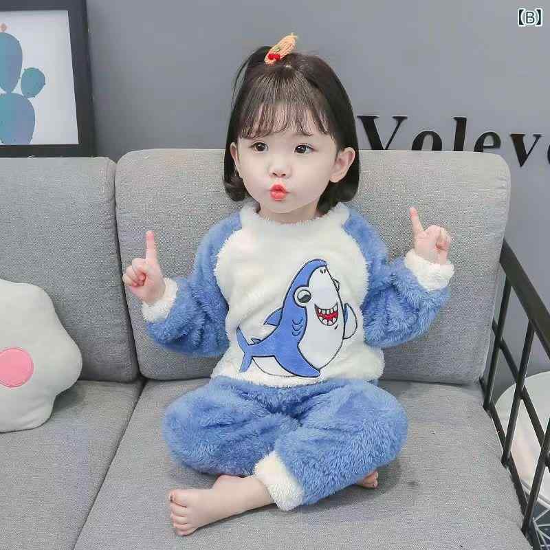 子供用パジャマ 上下セット 女児 珊瑚フリース 厚手 1歳 2歳 3歳 4歳 5歳 かわいい...
