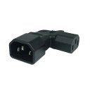 CERRXIAN左に曲げるIEC 320 C14 3ピンオス - C13メスPDU PSU UPS電源延長アダプタLCD LED TV壁用レセプタクル(2)