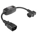 CERRXIAN IEC 320 C13~C14 スイッチPDU UPS電源コード10A 250V AC C14オス-C13メス(左)標準コンピュータ電源延長ケーブルモニター、コンピュータなど用 30CM(2)