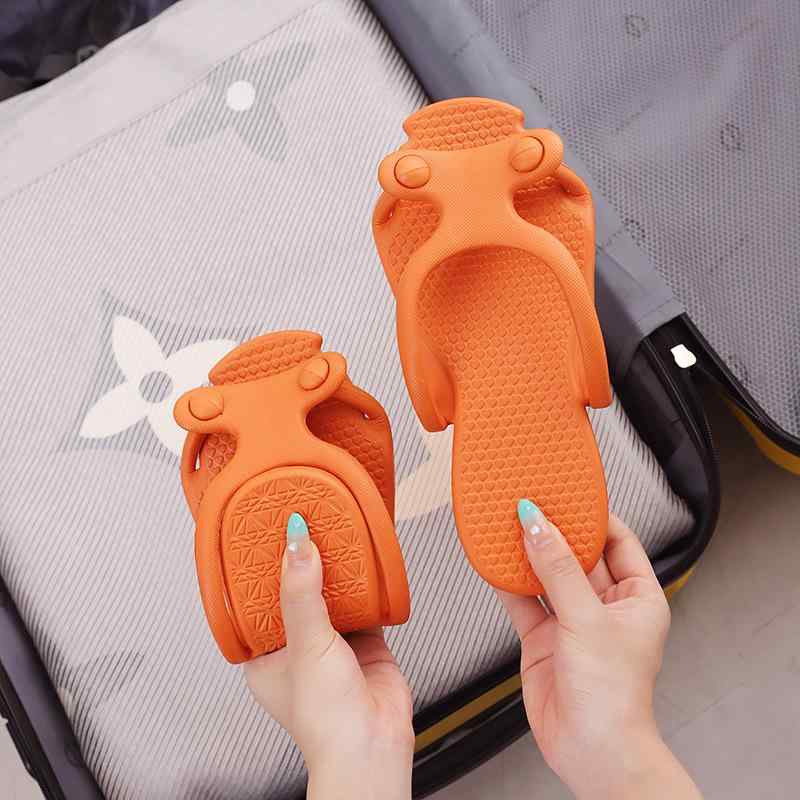 サンダル 男女兼用 携帯スリッパ 超軽量 滑り止め ビーチサンダル 旅行 室内履き 橙色 ピンク 深灰色 浅緑色 カーキ色 浅青色 EVA 防水 通気性