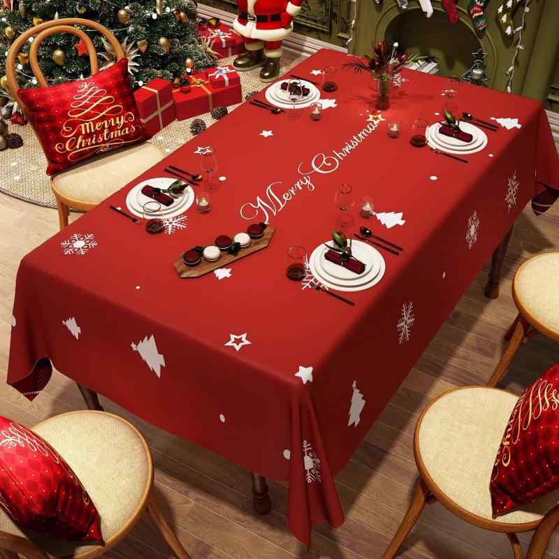 テーブルクロス レディース クリスマス 新年 防水 防油 テーブルマット パーティー イベント 飾り付け レッド 長方形 レザー 60 120 80 150 90 160 100 140 120 180 130 140